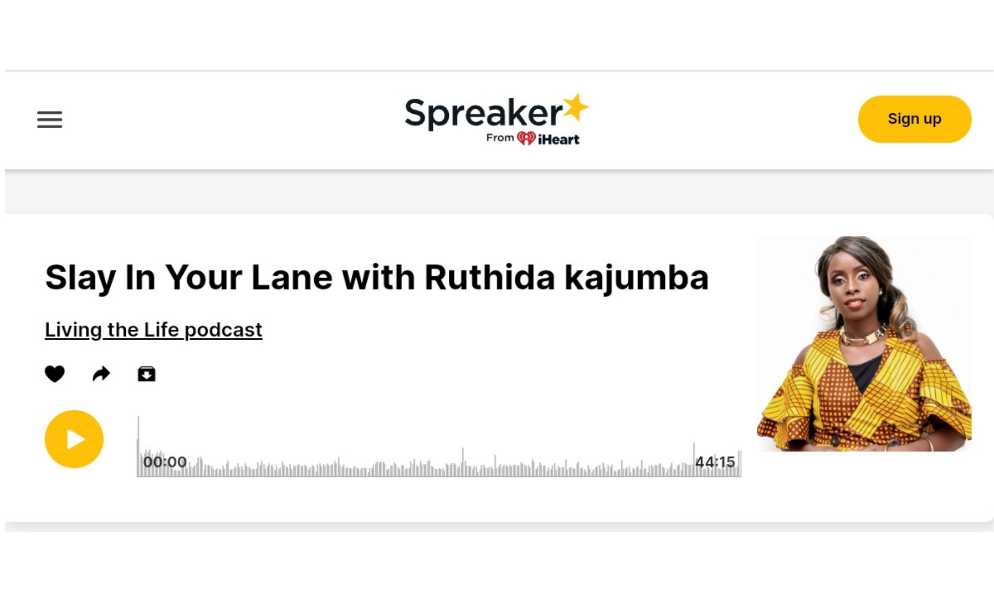 Spreaker Podcasts Slay In Your Lane WIth Ruthida Kajumba Life Fulfillment Coach
